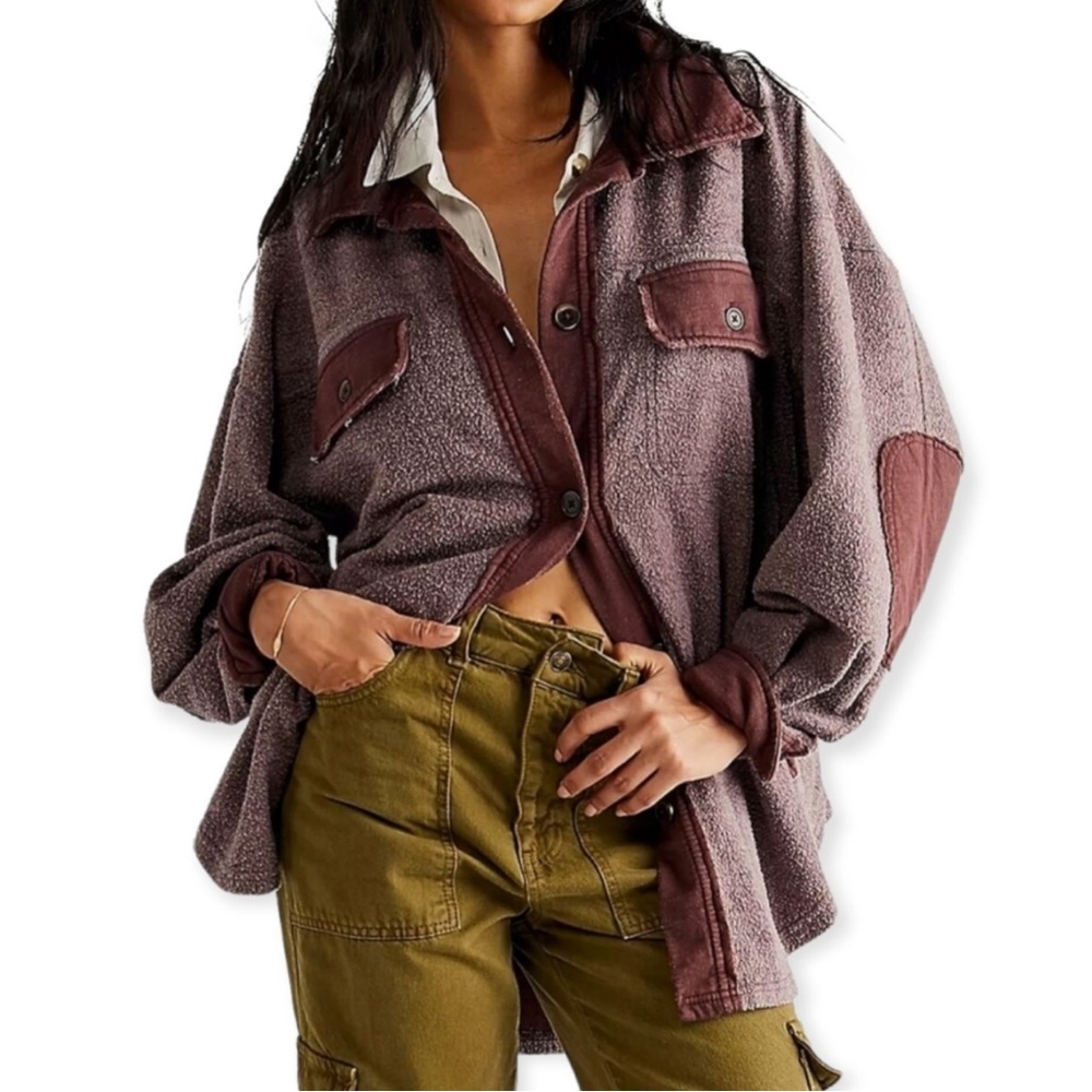 NWOT Free People Ruby Shacket Shirt Jacket Size Medium Date Night Size M Z184-42